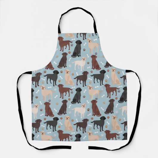 ラブラドールリトリバーの手と骨 エプロン (正面)