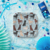 ラブラドールリトリバーの手と骨 ペーパープレート (パーティー)