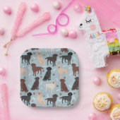 ラブラドールリトリバーの手と骨 ペーパープレート (パーティー)