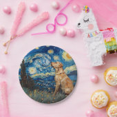 ラブラドールリトリバーイエロー・ラブラドール・レトリーバードッグスターリーナイト ペーパープレート (パーティー)