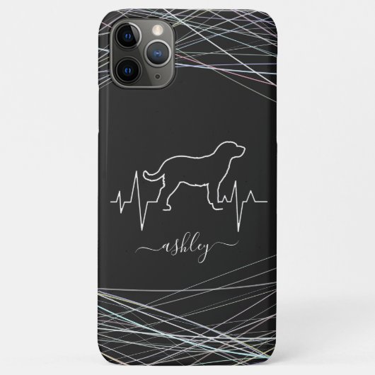 ラブラドールリトリバークールはミニマルハートビートドッグL Case-Mate iPhoneケース (裏面)