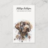 ラブラドールリトリバードッグウォーカーペットシッター子犬 名刺 (正面)