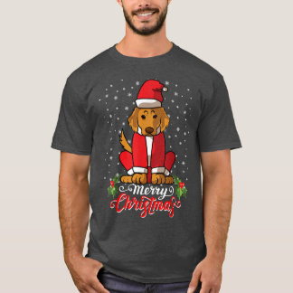ラブラドールリトリバードッググレッツメリークリスマスサンタ Tシャツ