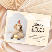 ラブラドールリトリバーパーティーハット誕生日挨拶 カード