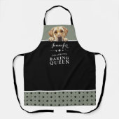 ラブラドールリトリバーベーキングクイーンセージグリーンカスタム エプロン (正面)