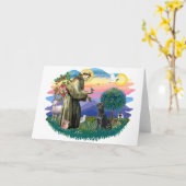 ラブラドールリトリバー（黒） カード (黄色い花)