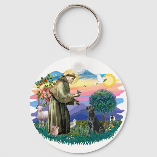 ラブラドールリトリバー（黒） キーホルダー (正面)