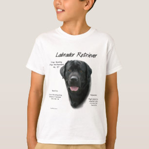 ラブラドールリトリバー(blk)履歴デザイン tシャツ
