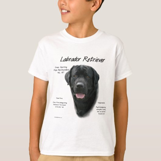 ラブラドールリトリバー(blk)履歴デザイン tシャツ (正面)