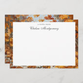 ラブラドールリトリパーソナライズされたーバー名の秋 ノートカード (正面/裏面)