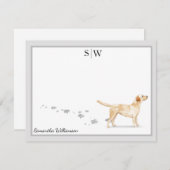 ラブラドールリトリーバグレイモ縁どノグラムカスタム ノートカード (正面/裏面)