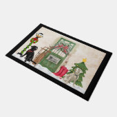 ラブラドールリトリーブクリスマスドアマット ドアマット (アングル)