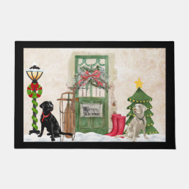 ラブラドールリトリーブクリスマスドアマット ドアマット