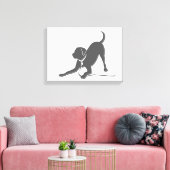 ラブラドールリトリーブシルエット キャンバスプリント (インサイチュ (リビング))