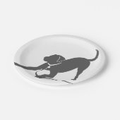 ラブラドールリトリーブシルエット ペーパープレート (アングル)
