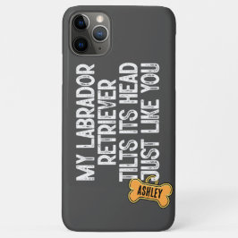 ラブラドールリトリーブティルトヘッドおもしろい引用文ドッグパパ iPhone 11 PRO MAXケース