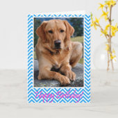 ラブラドールリトリーブドッグハッピーバースデーブルーカード カード (黄色い花)