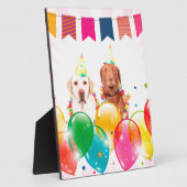 ラブラドールリトリーブドッグバルーン誕生日 フォトプラーク (側面)