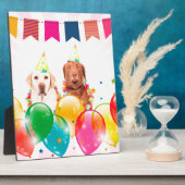 ラブラドールリトリーブドッグバルーン誕生日 フォトプラーク (側面)