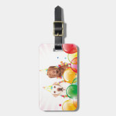 ラブラドールリトリーブドッグバルーン誕生日 ラゲッジタグ (正面縦)