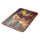 ラブラドールリトリーブドッグ風景フローラ装飾 バスマット (アングル)