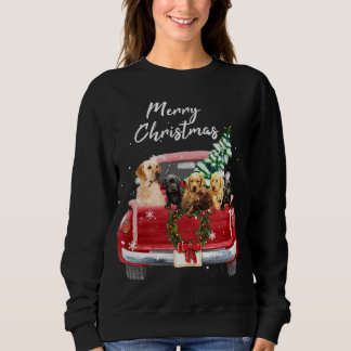 ラブラドールリトリーブファミリートラッククリスマスパジャマ スウェットシャツ