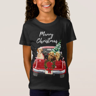 ラブラドールリトリーブファミリートラッククリスマスパジャマ Tシャツ