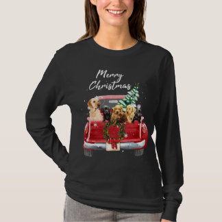 ラブラドールリトリーブファミリートラッククリスマスパジャマ Tシャツ