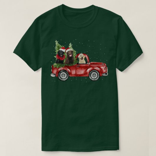 ラブラドールリトリーブレッドトラッククリスマスメリーChr Tシャツ (デザイン正面)