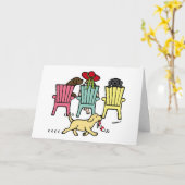 ラブラドールリラックスママとキッズカード カード (黄色い花)