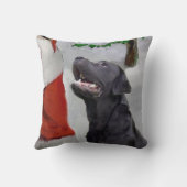 ラブラドールレトリエバーがサンタ・クリスマスに会う クッション (裏面)