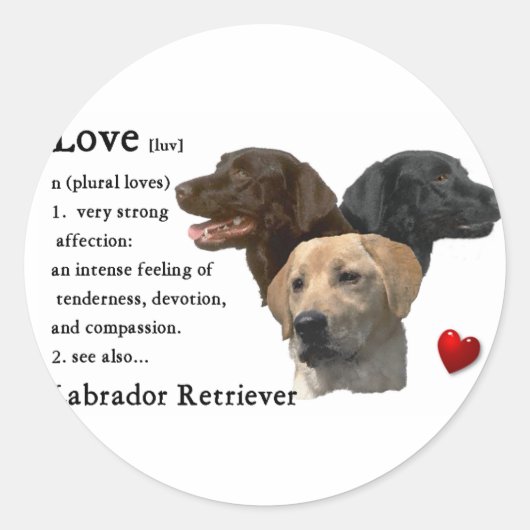 ラブラドールレトリエバーアートギフト ラウンドシール (正面)