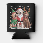ラブラドールレトリエバークリスマスドッグスサンタトナカイ 缶クーラー (正面)