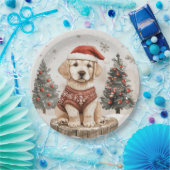 ラブラドールレトリエバークリスマスドッグ ペーパープレート (パーティー)