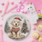 ラブラドールレトリエバークリスマスドッグ ペーパープレート (パーティー)