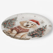 ラブラドールレトリエバークリスマスドッグ ペーパープレート (アングル)