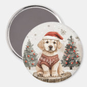 ラブラドールレトリエバークリスマスドッグ マグネット (正面/裏面)