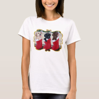 ラブラドールレトリエバークリスマスパピー絵画ズ Tシャツ