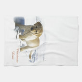 ラブラドールレトリエバークリスマス キッチンタオル (横)