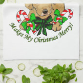 ラブラドールレトリエバークリスマス キッチンタオル (折り畳み)