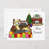 ラブラドールレトリエバークリスマス シーズンポストカード (正面/裏面)