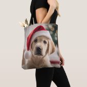 ラブラドールレトリエバークリスマス トートバッグ (クローズアップ)