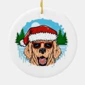 ラブラドールレトリエバーサンタクロースハットイラストレーション セラミックオーナメント (裏面)