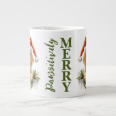 ラブラドールレトリエバーサンタドッグクリスマスパピー ジャンボコーヒーマグカップ (正面)