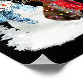 ラブラドールレトリエバーサンタドッグクリスマス雪だるまXma ポスター (角)