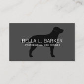 ラブラドールレトリエバーシルエットブラックラボオングレー 名刺 (正面)