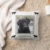 ラブラドールレトリエバーシルエット（写真付き） クッション (ブランケット)