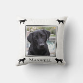 ラブラドールレトリエバーシルエット（写真付き） クッション (裏面)