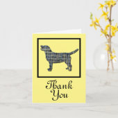 ラブラドールレトリエバードッグありがとうあいさつカード カード (黄色い花)