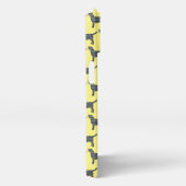 ラブラドールレトリエバードッグかわいいシルエットグリッドイエロー iPhoneケース (右側面)